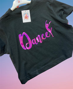 Black Baggy Dance Crop