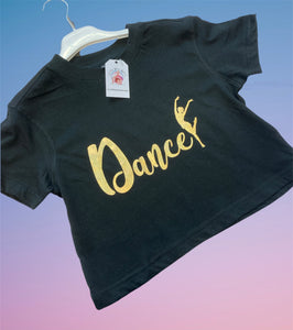 Black Baggy Dance Crop