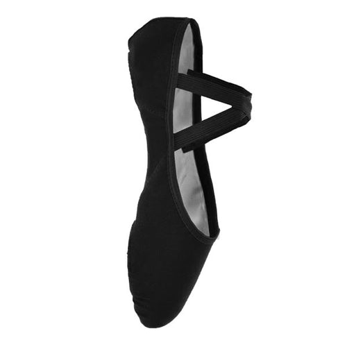 Capezio® 2037 Hanami Stretch Canvas Ballet Shoe, Split Sole Black