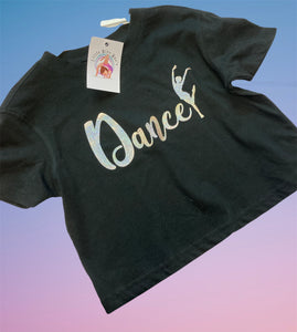 Black Baggy Dance Crop