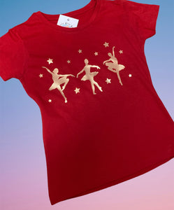 Red and copper ballerina T-Shirt